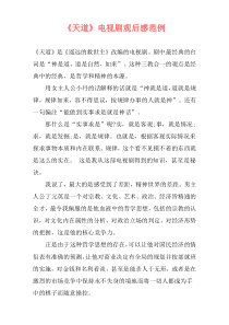 《天道》电视剧观后感范例