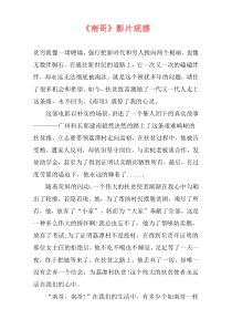 《南哥》影片观感