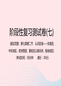 （江西专用）2019年中考地理总复习 仿真测试篇 阶段性复习检测卷（七）课件