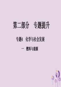 （江西专版）2018年中考化学总复习 第二部分 专题提升 专题4 化学与社会发展 一 燃料与能源课件