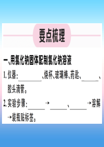 （江西专版）2018-2019学年九年级化学下册 第九单元 溶液 实验活动5 一定溶质质量分数的氯化