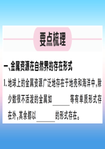 （江西专版）2018-2019学年九年级化学下册 第八单元 金属和金属材料 第1课时 铁的冶炼习题课