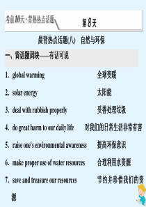 （江苏专用）2020高考英语二轮复习 背熟热点话题 考前10天 第8天 晨背热点话题（八）自然与环保