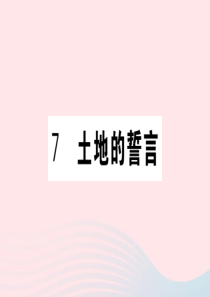 （黄冈专版）2020春七年级语文下册 第二单元 7 土地的誓言习题课件 新人教版