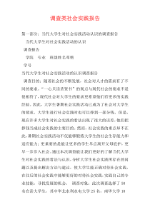 调查类社会实践报告