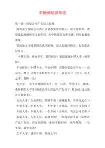 车辆保险宣传语