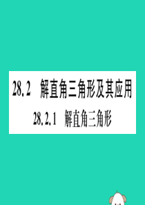 （湖北专用）2019春九年级数学下册 第28章 锐角三角函数 28.2 解直角三角形及其应用 28.