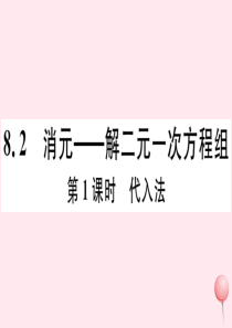 （湖北专版）七年级数学下册 第八章 二元一次方程组8.2 消元 解二元一次方程组第1课时 代入法习题