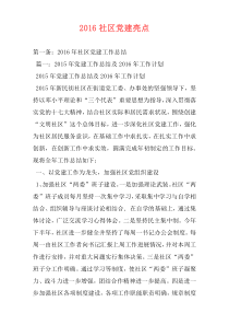 2016社区党建亮点