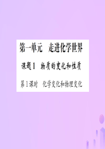 （河南专版）2018-2019版九年级化学上册 第一单元 走进化学世界 课题1 第1课时 化学变化和