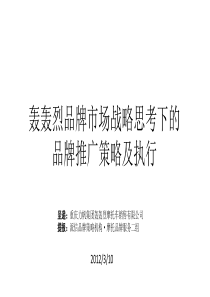 轰轰烈品牌推广战略思考及经销商大会方案