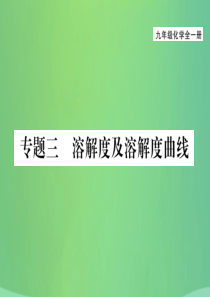 （贵阳专版）2018届九年级化学上册 专题3 溶解度及溶解度曲线课件 （新版）新人教版