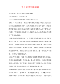 分公司成立新闻稿