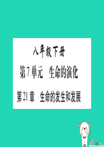 （贵港地区）2019年中考生物总复习 八下 第7单元 第21章 生命的发生和发展习题课件