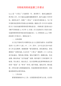 市财政局财政监督工作要点