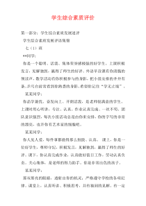 学生综合素质评价
