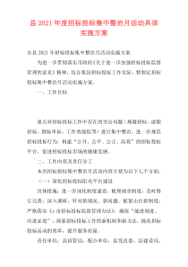 县2021年度招标投标集中整治月活动具体实施方案