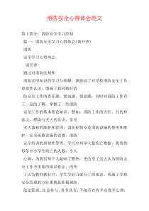 消防安全心得体会范文
