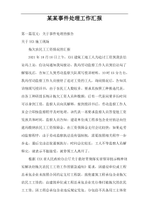 某某事件处理工作汇报