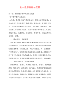 初一数学总结与反思