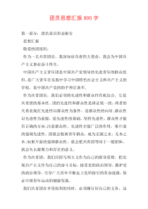 团员思想汇报800字