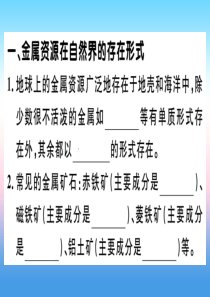 （安徽专版）2018-2019学年九年级化学下册 第八单元 金属和金属材料 课题3 第1课时 铁的冶