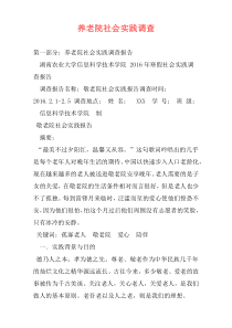 养老院社会实践调查