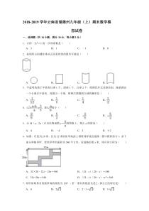 云南省楚雄州2018-2019学年九年级数学上学期期末模拟试卷（pdf）