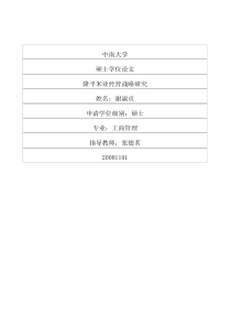 隆平米业经营战略研究