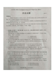 山东省临沂市2020届高三历史4月一模考试试题（PDF，无答案）