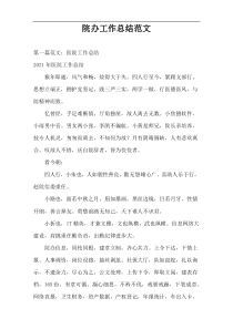 院办工作总结范文