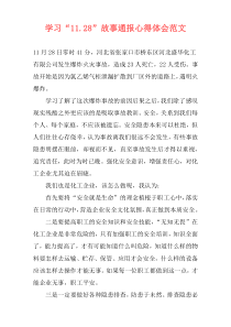 学习“11.28”故事通报心得体会范文