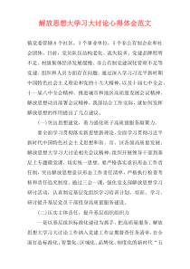 解放思想大学习大讨论心得体会范文