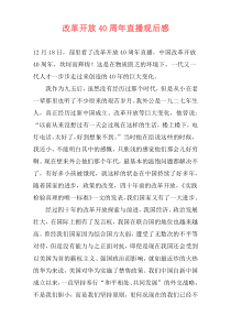 改革开放40周年直播观后感