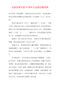 庆祝改革开放40周年大会观后感范例