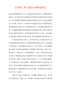 公司职工学习宪法心得体会范文