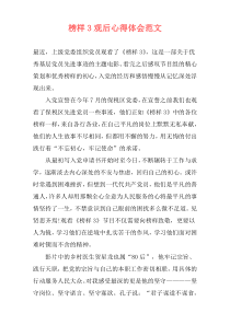 榜样3观后心得体会范文