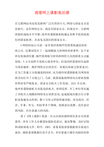 观看网上谍影观后感
