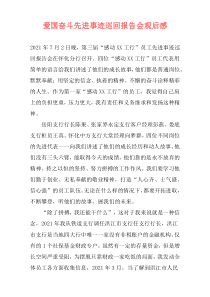 爱国奋斗先进事迹巡回报告会观后感