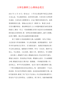 大学生榜样三心得体会范文