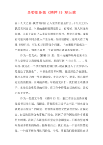 县委组织部《榜样3》观后感