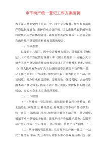市不动产统一登记工作方案范例