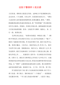 法院干警榜样3观后感