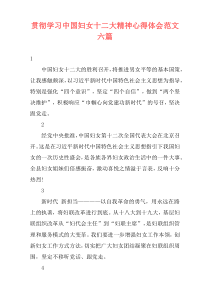 贯彻学习中国妇女十二大精神心得体会范文六篇