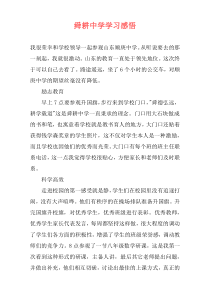 舜耕中学学习感悟