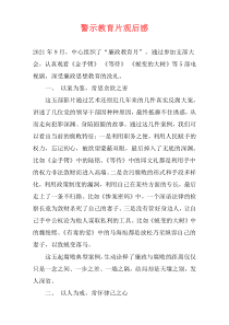 警示教育片观后感