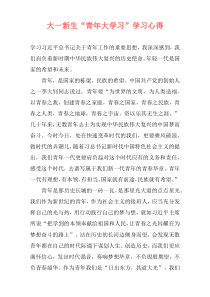 大一新生“青年大学习”学习心得