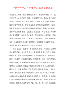 “青年大学习”团课学习心得体会范文