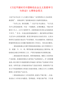 《习近平新时代中国特色社会主义思想学习与体会》心得体会范文