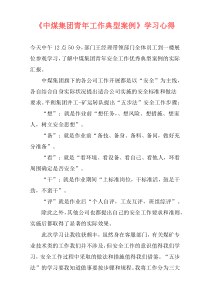 《中煤集团青年工作典型案例》学习心得